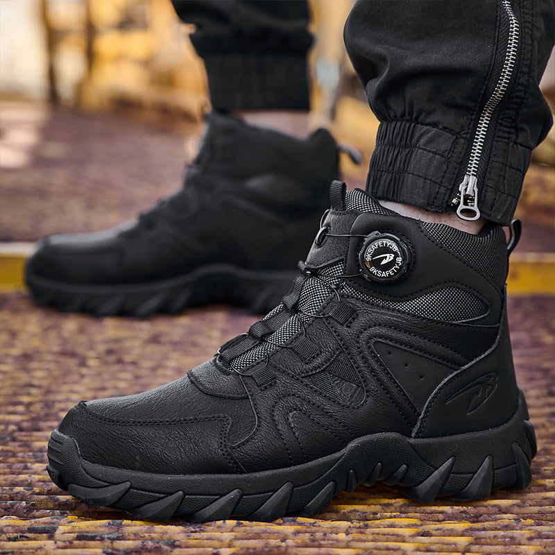 Wildking Herren Sicherheitsstiefel High Top mit Drehverschluss – Stahlkappe & Durchtrittschutz R055