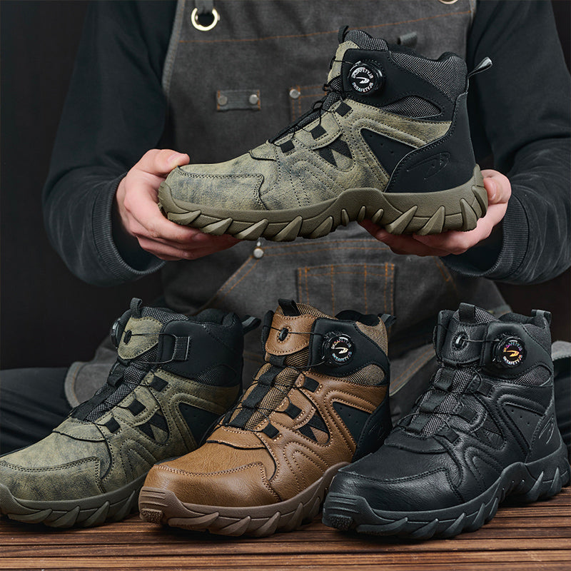 Wildking Herren Sicherheitsstiefel High Top mit Drehverschluss – Stahlkappe & Durchtrittschutz R055