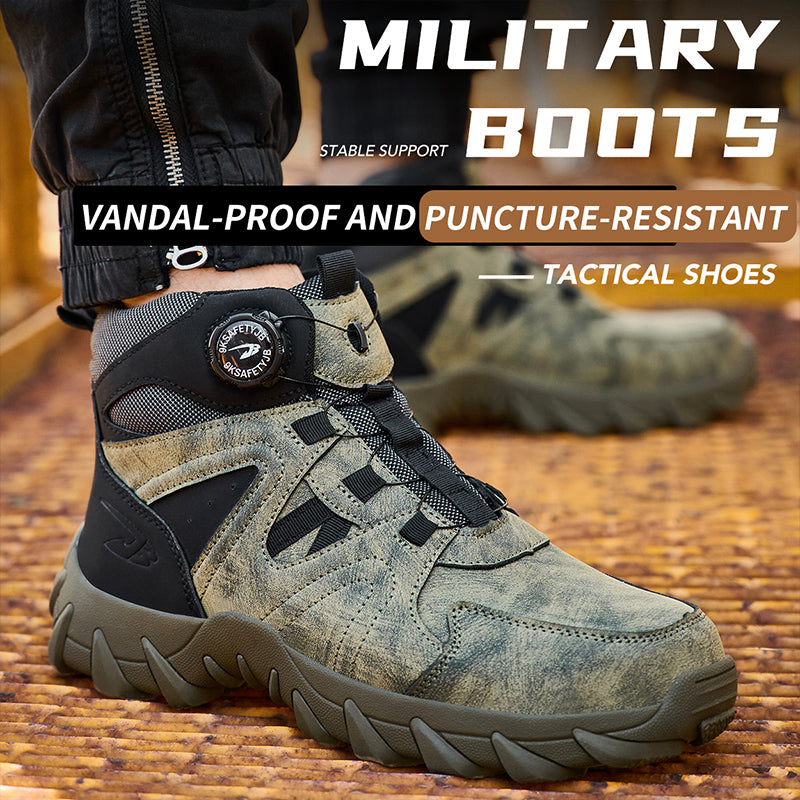 Wildking Herren Sicherheitsstiefel High Top mit Drehverschluss – Stahlkappe & Durchtrittschutz R055