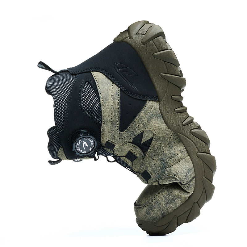 Wildking Herren Sicherheitsstiefel High Top mit Drehverschluss – Stahlkappe & Durchtrittschutz R055