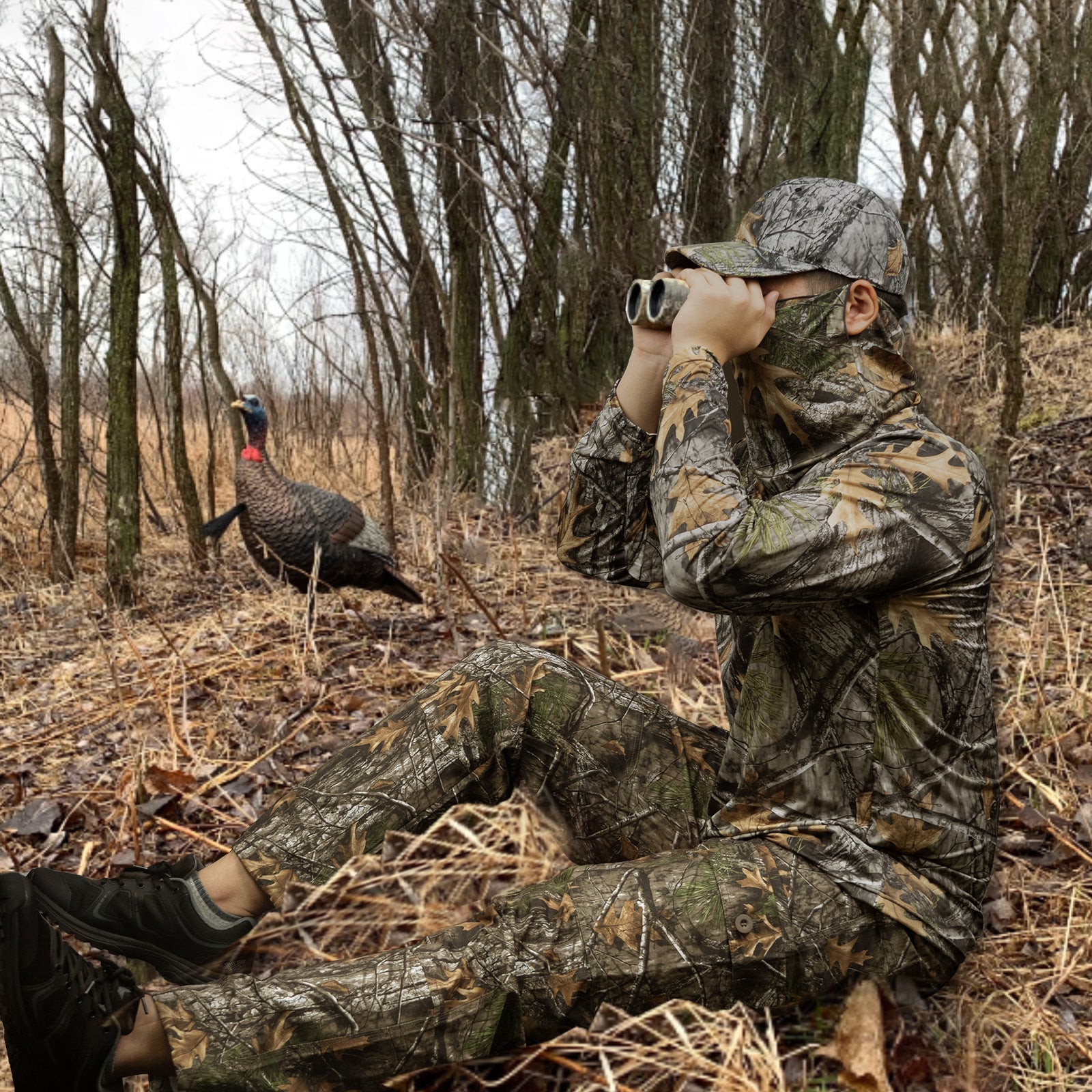 Wildking Herren Ice-Silk Jagd- und Fotografie-Top – Bionic Camouflage, Sonnenschutz & Atmungsaktiv