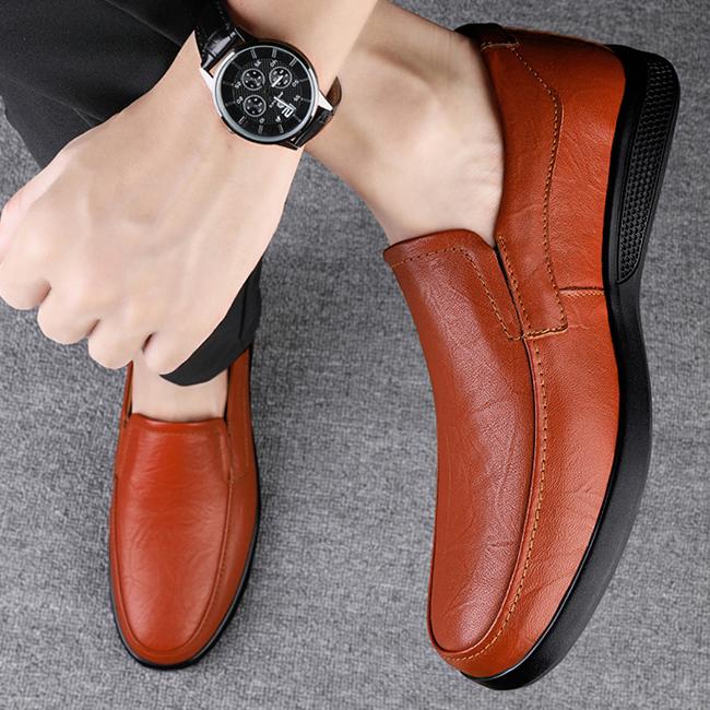 Wildking Herren Leder Business Casual Slip-On Loafers 7.0