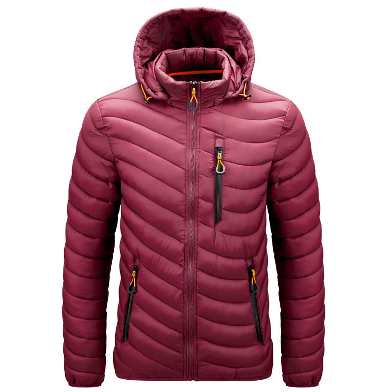 WildKing Herren Leichte Daunenjacke mit Kapuze Q3010