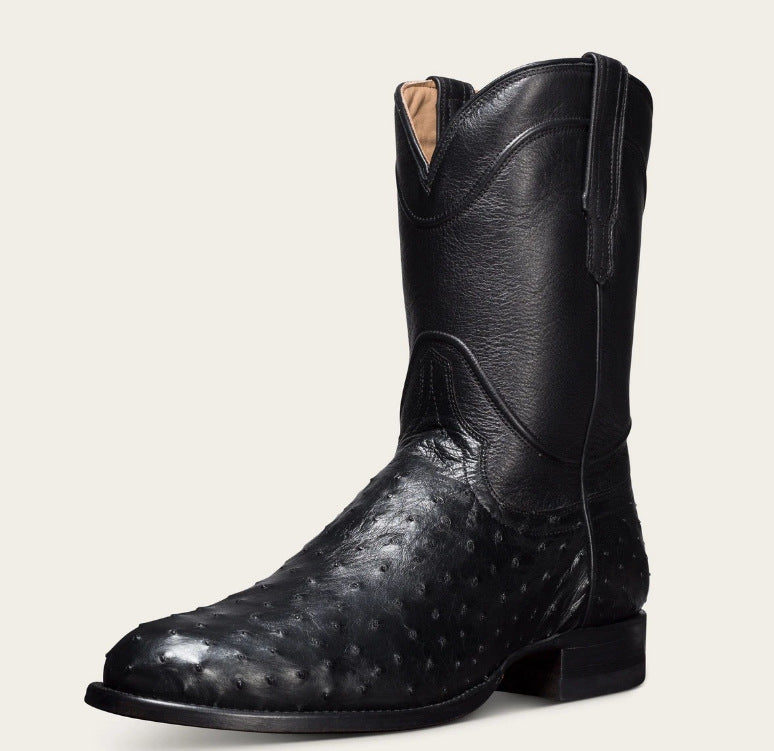 Wildking Herren High-Top Straußenleder-Optik Stiefel 4090 – Spitz zulaufend