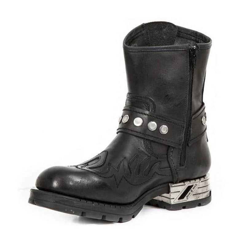 Wildking Herren Retro Biker Stiefeletten – Motorrad & Punk Boots 5006