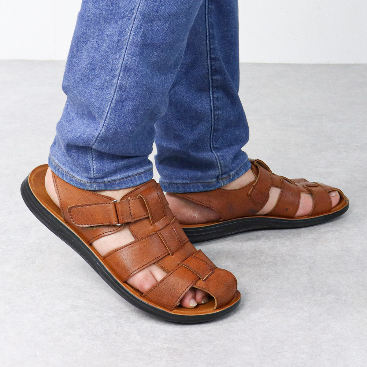 Wildking Herren Römisch inspirierte Sandalen mit weicher Sohle und atmungsaktivem Design 2410