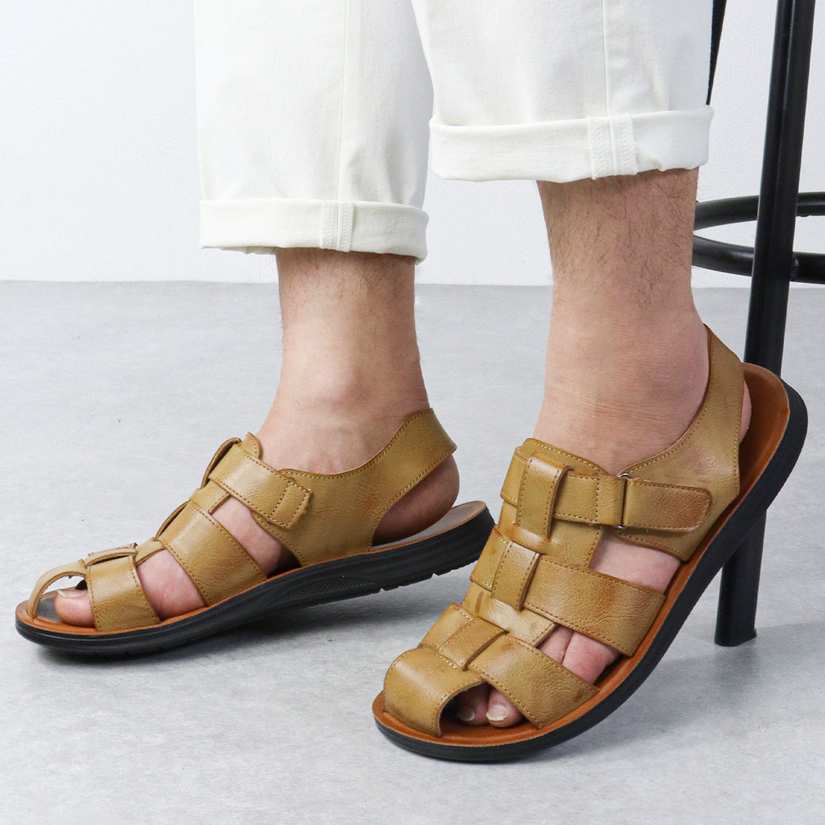 Wildking Herren Römisch inspirierte Sandalen mit weicher Sohle und atmungsaktivem Design 2410