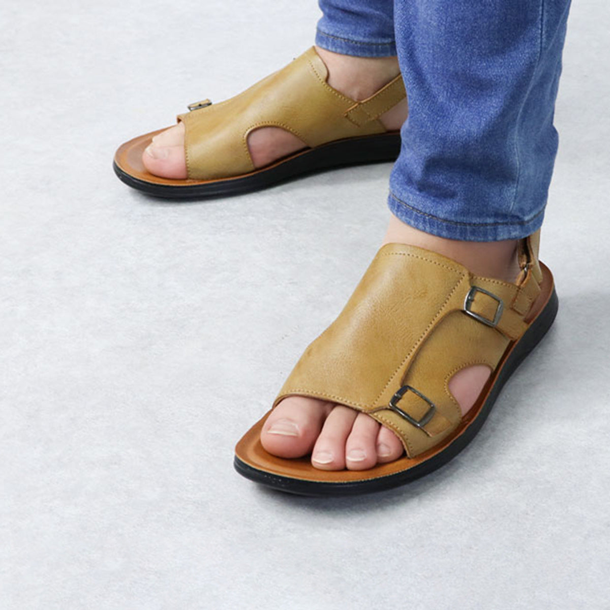 Wildking Herren Römisch inspirierte Sandalen mit weicher Sohle und atmungsaktivem Design 2407