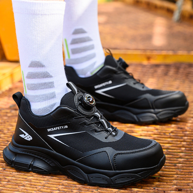 Wildking Herren Sicherheitsschuhe mit Drehverschluss – Stahlkappe & Durchtrittschutz Arbeitsschuhe R056