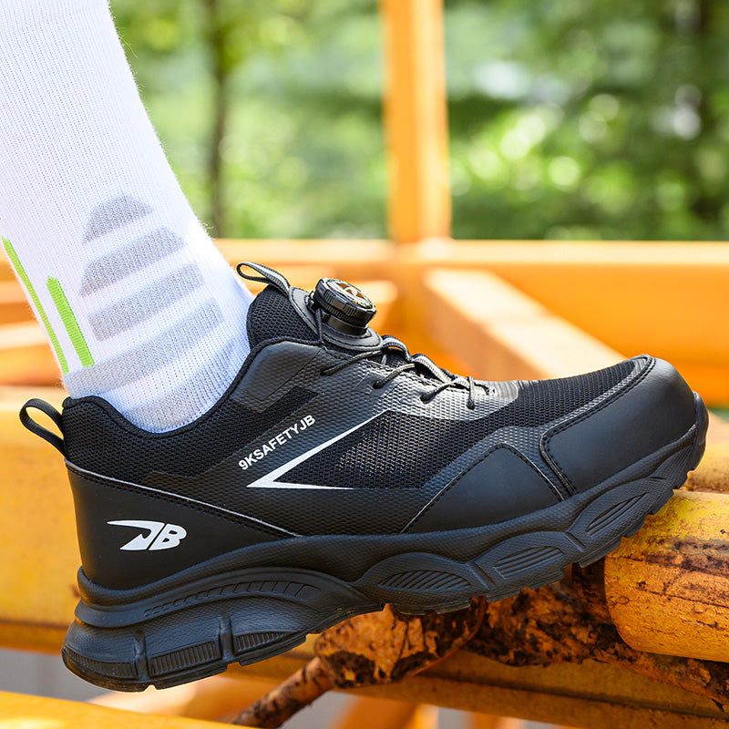 Wildking Herren Sicherheitsschuhe mit Drehverschluss – Stahlkappe & Durchtrittschutz Arbeitsschuhe R056