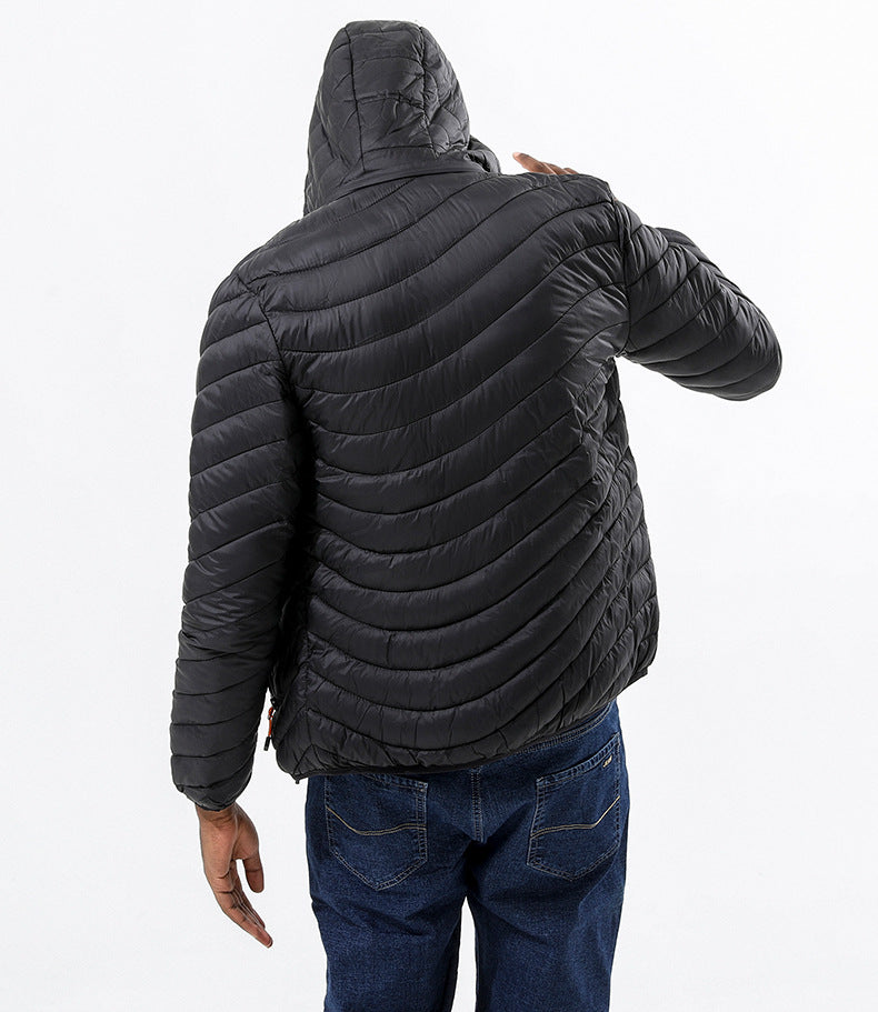 Wildking Herren Superleichte & Extra Flauschige Jacke mit Abnehmbarer Kapuze Q3015