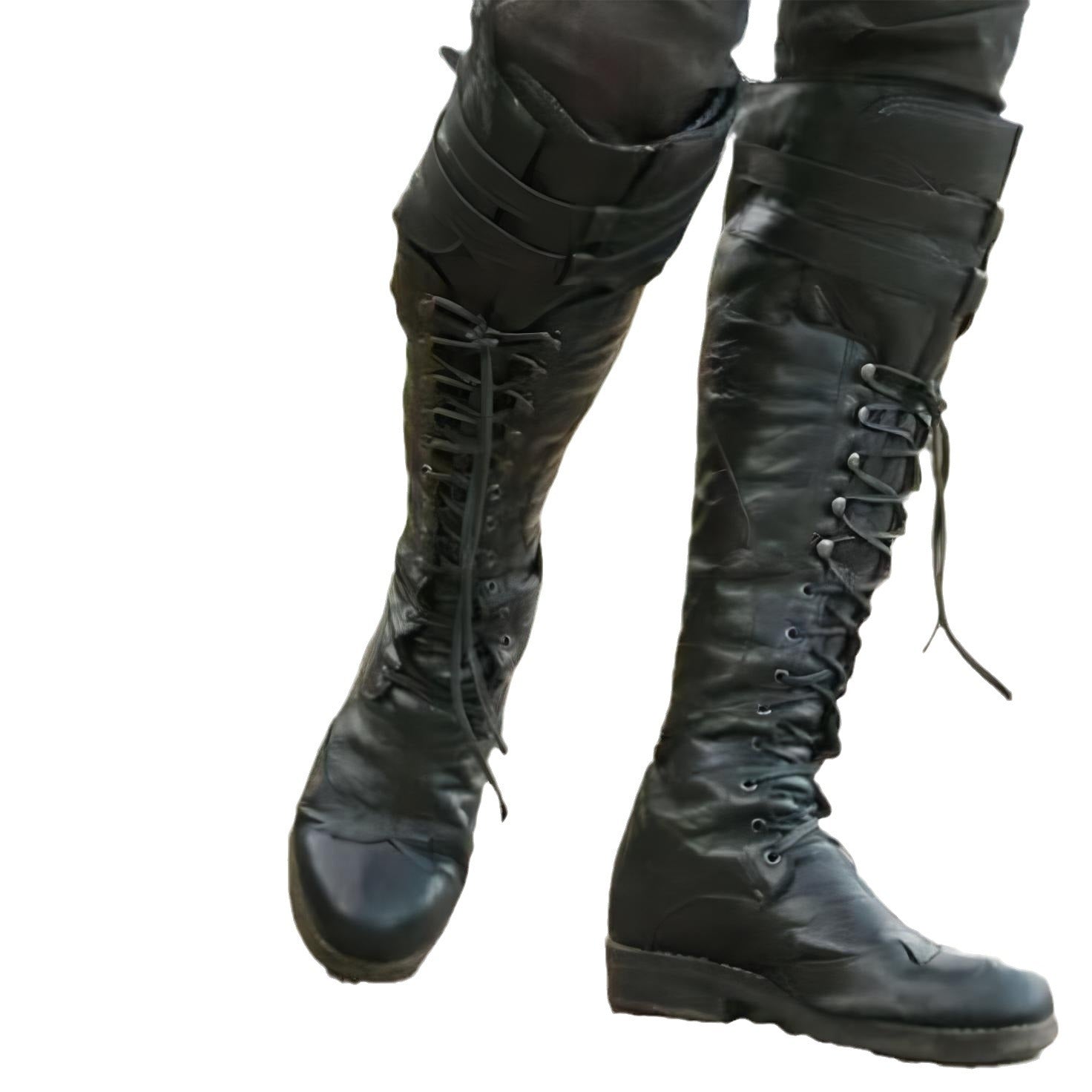 Wildking Herren Vintage Schnürstiefel Motorrad-Piraten Boots B4030