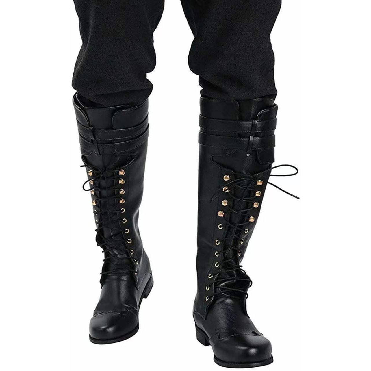 Wildking Herren Vintage Schnürstiefel Motorrad-Piraten Boots B4030