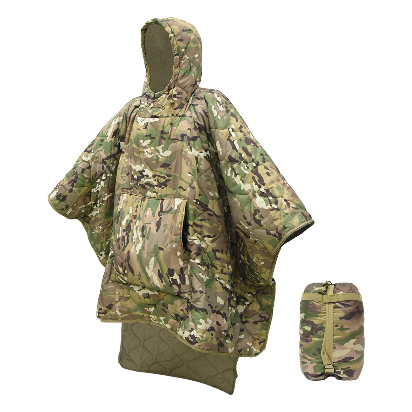 WildKing Outdoor Wärmender Camo Schlafsack-Poncho T10 – Vielseitig für Camping, Wandern & Reisen