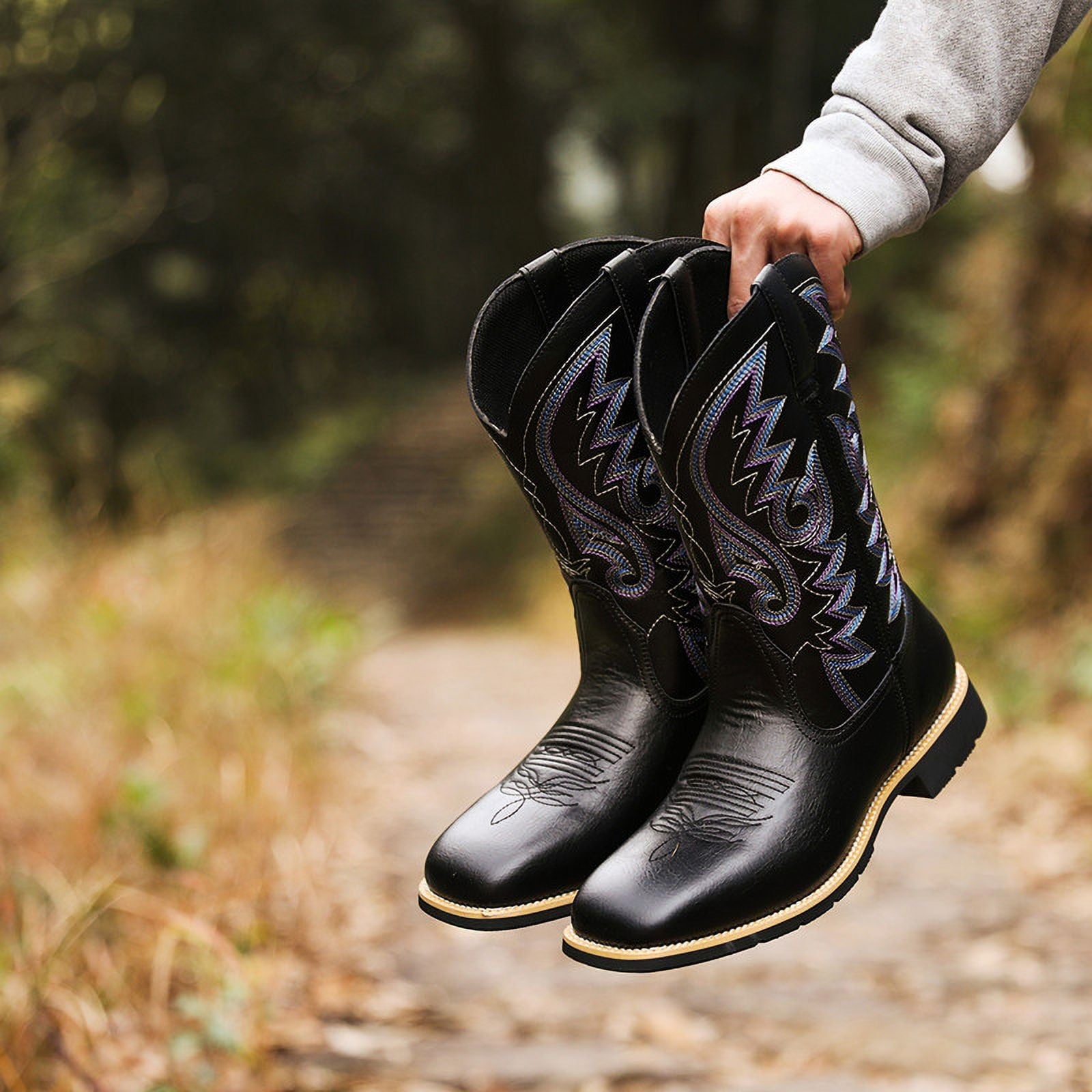 Wildking High-Top Bestickte Retro Western Cowboy Stiefel 8802 – Weite Spitze